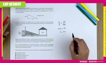 A inclinação de uma rampa é calculada da seguinte maneira: para cada