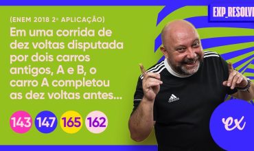 Em uma corrida de dez voltas disputada por dois carros