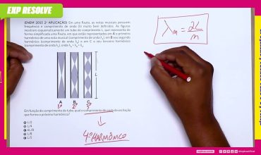 Em uma flauta, as notas musicais possuem frequência e comprimento de onda (λ)