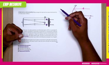 A figura seguinte representa, esquematicamente, um telescópio refletor: