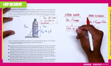 Para realizar um experimento com uma garrafa pet cheia d´água, perfurou-se a