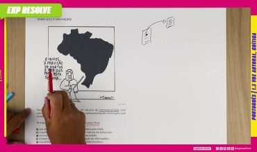Nesse cartum, o artista lança mão do recurso